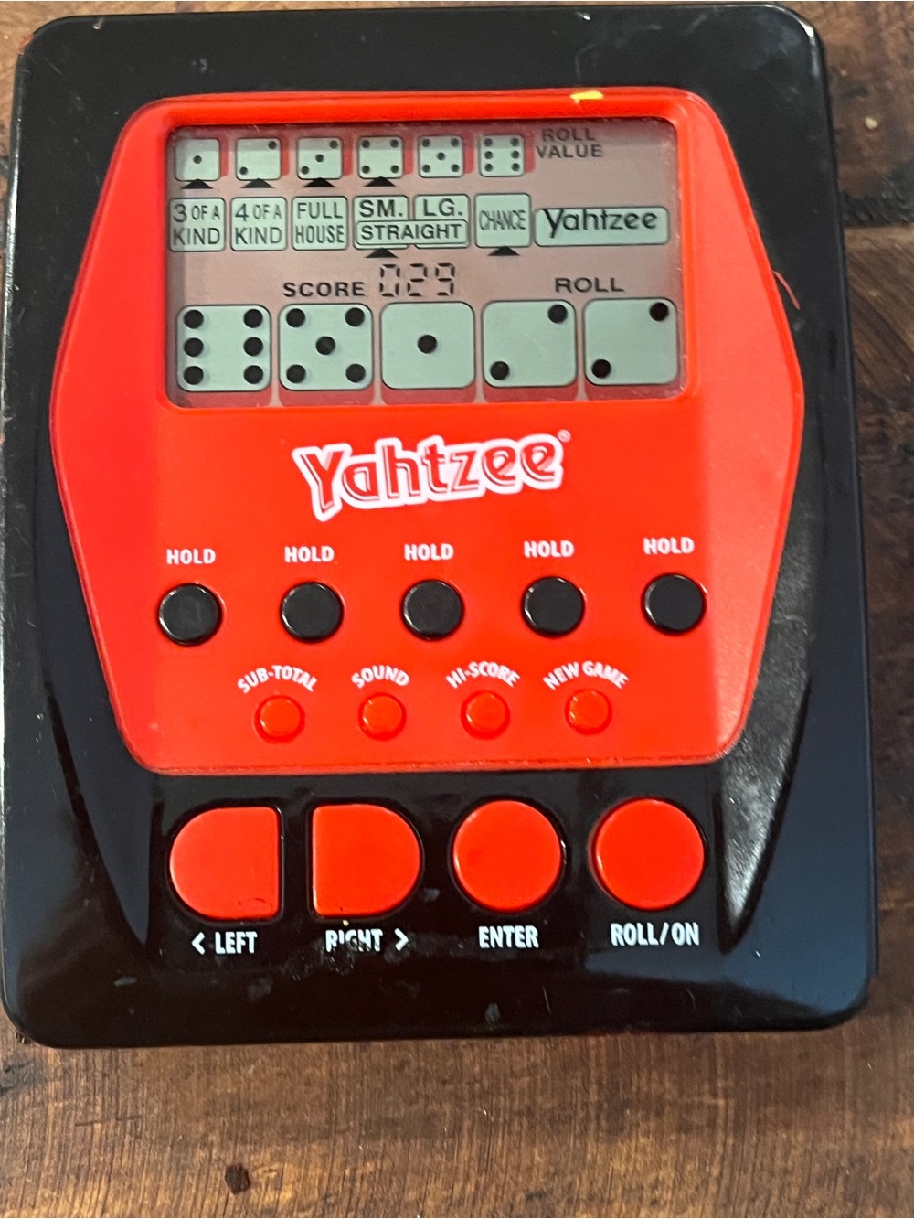 Hasbro Yahtzee Electronic Handheld Game - Red and Black